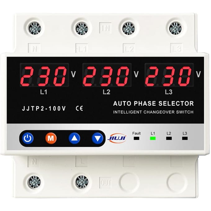 Protecteur de tension multifonctionnel basé sur un microcontrôleur 3P, affichage numérique, compteur de tension réglable blanc