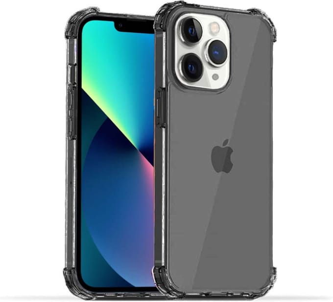 Smartphonica iPhone 11 Pro Max transparant siliconen hoesje - Zwart geschikt voor iPhone 11 Pro Max