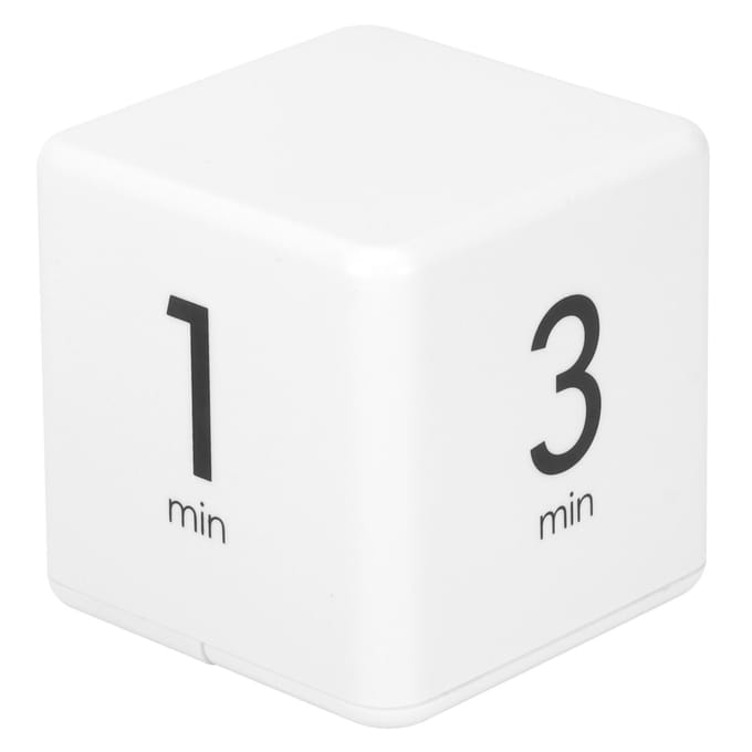 Zwaartekrachtsensor Kubische Digitale Timer met Display Tijdmanagement voor Thuis Keuken School white