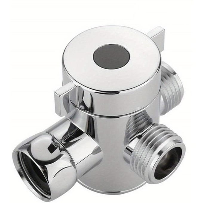 Valve de dérivation adaptateur en T à 3 voies, 1/2 pouces, pomme de douche réglable, vanne de dérivation montée sur bras, accessoire de matériel de salle de bains gray