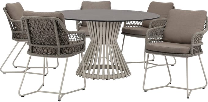 Taranto Pasadena dining tuinset 140xH75 cm 6 delig sand