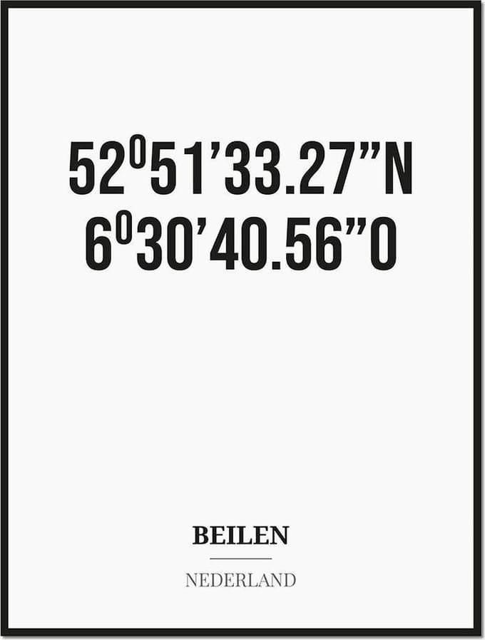 Poster/kaart BEILEN met coördinaten