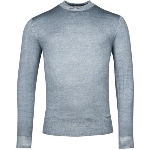Thomas Maine Trui Turtleneck Single Knit Dye Wash Grijsblauw / male
