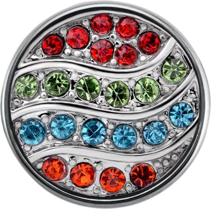 Quiges - Drukknoop Mini 12mm Zirkonia Golven - EBCMK170