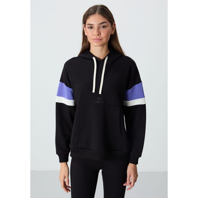 Oversized kleurblokken hoodie met zak