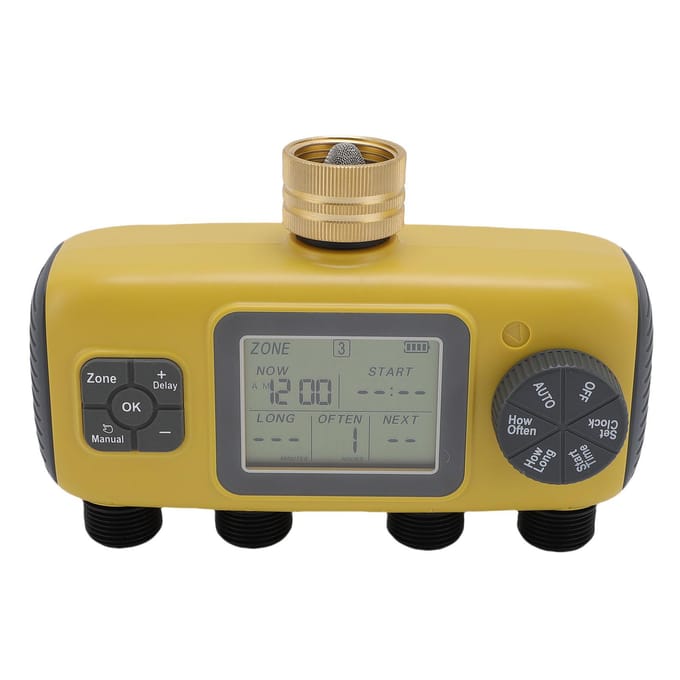 Sproeier Timer voor 3/4-1/2in Kraan IPX5 Waterdicht LCD Display Automatische Irrigatie Controller yellow