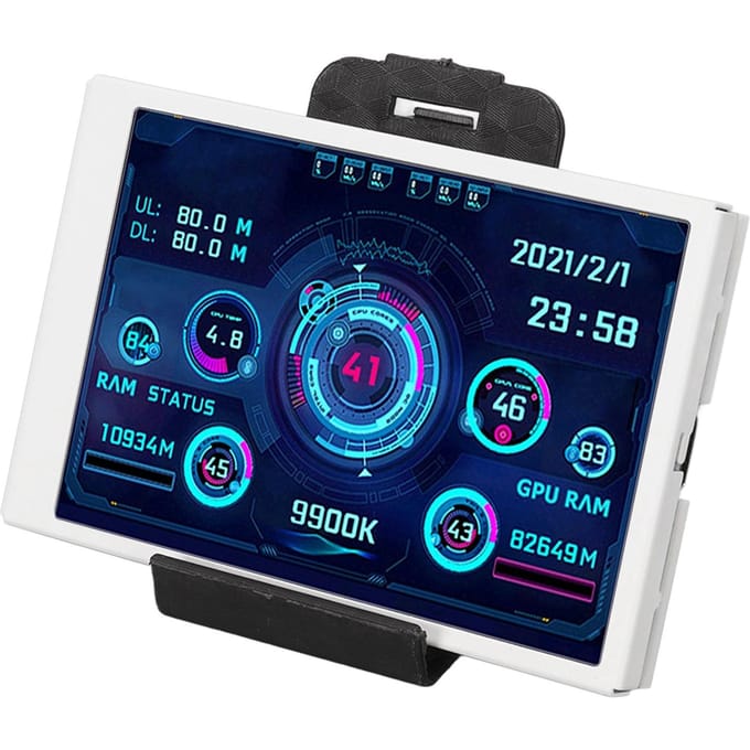3,5 inch Computertemperatuurmonitor IPS Volledig Zichtscherm Klein Scherm voor AIDA64 PC CPU RAM Harde Schijf Gegevens wit