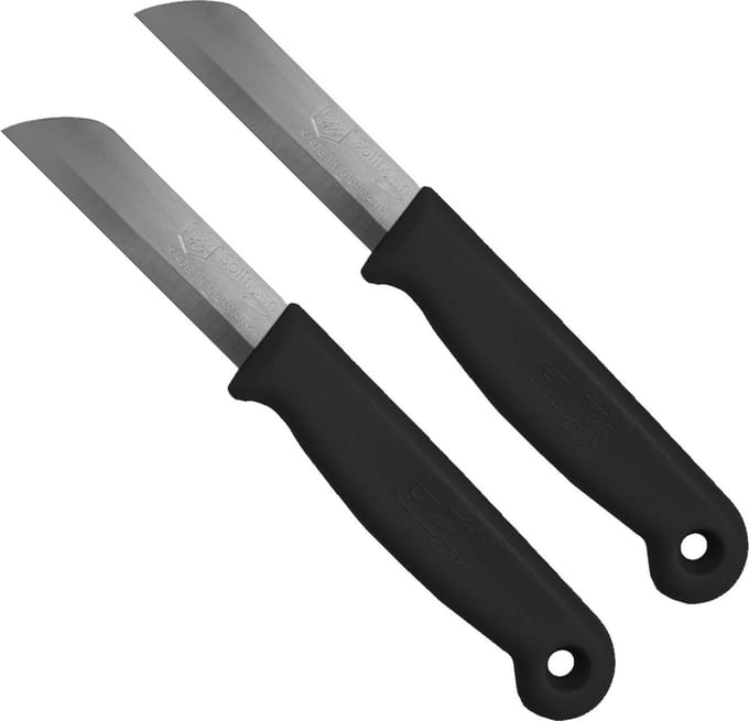 Solingen Schilmesje – RVS Glad – 16 cm met Blade Cover – Zwart – 2 stuks