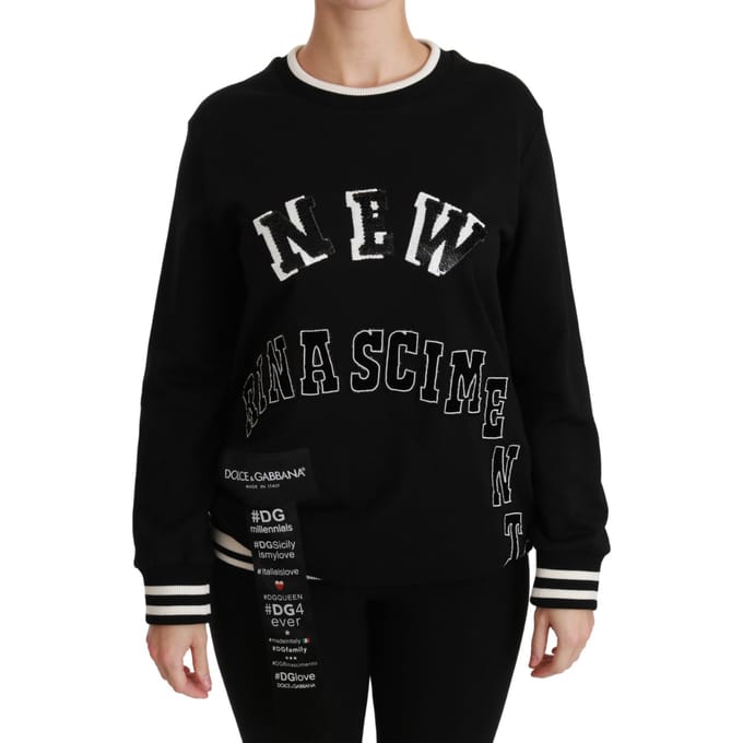 Dolce & Gabbana Vrouwen Zwarte Renaissance #DGmillennials Trui