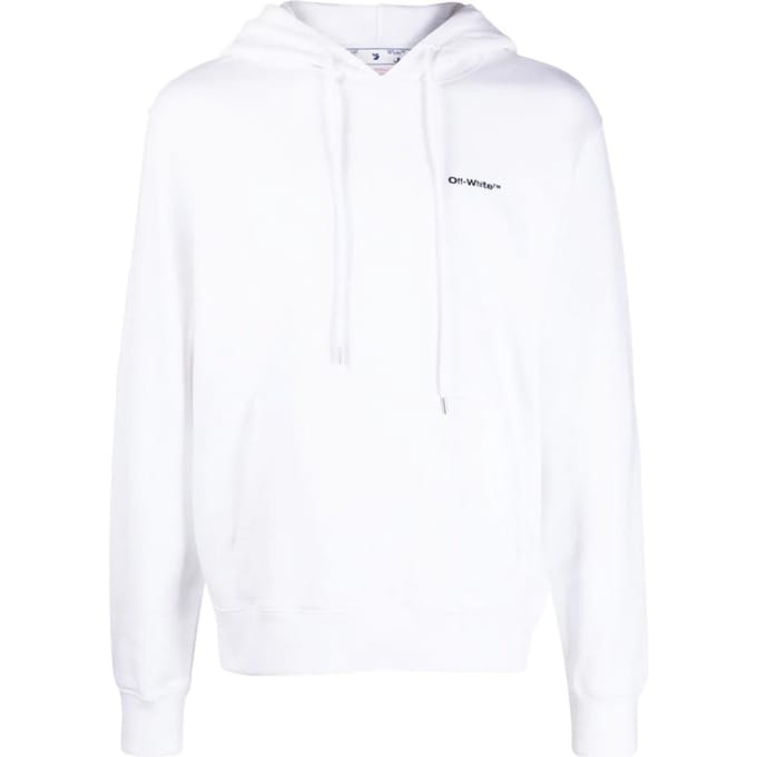 Gebroken witte Diag Wave Outline witte hoodie