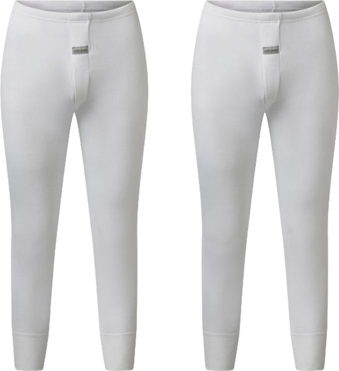 Gentlemen - 2 heren thermobroeken - 50% polyester en 50% modal - wit - maat M