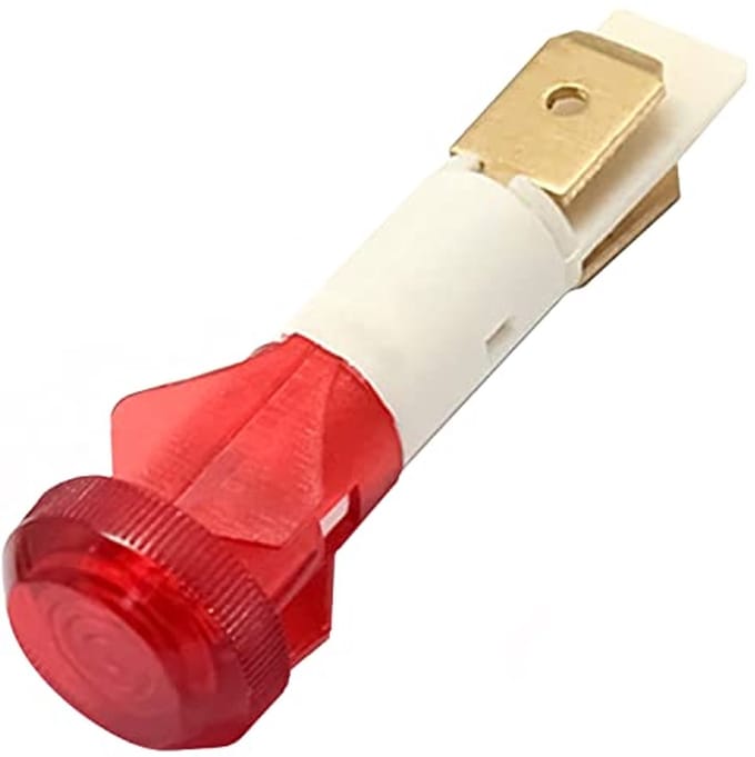 Rode LED Signaal Lamp met Ronde Kop Ø 10 mm - 220V Control Lamp