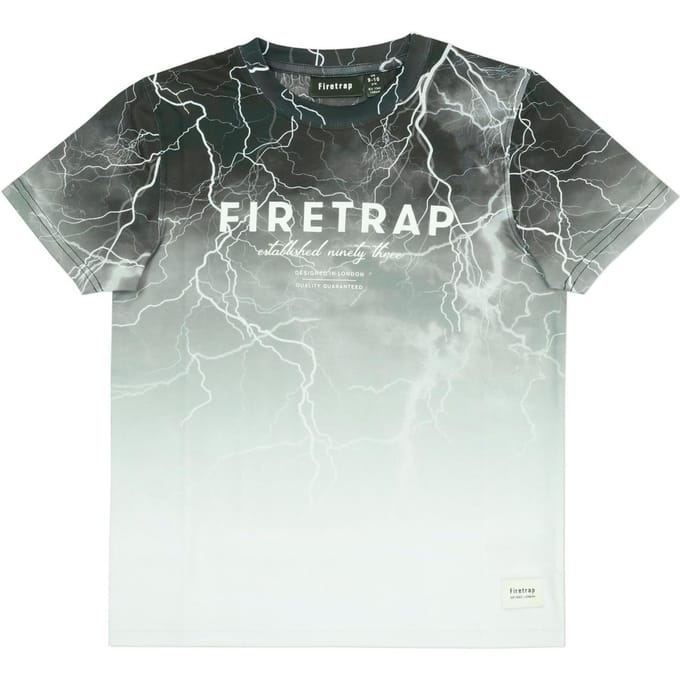 Firetrap T-shirt met all-overprint voor jongens (Licht)