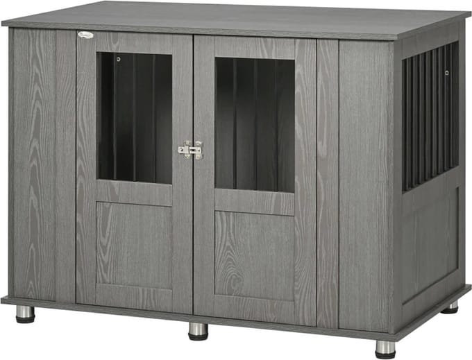 Hondenhok - Binnen - Bench - Ren - Weerbestendig - Kennel - Rek - Grijs
