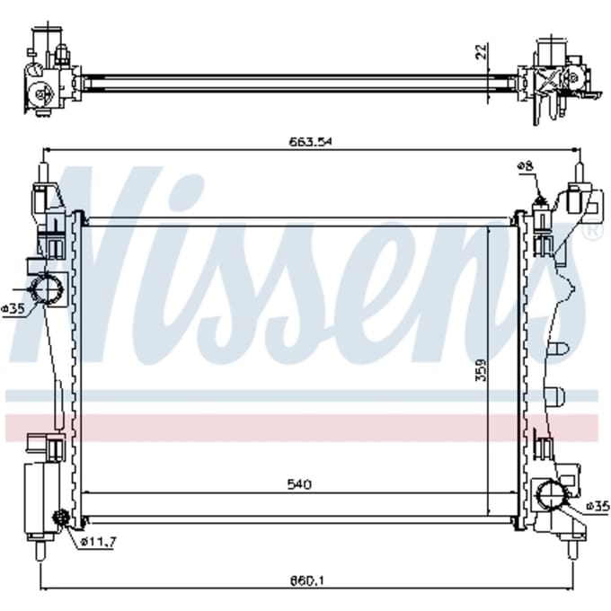 Radiator, motorkoeling NISSENS 636005