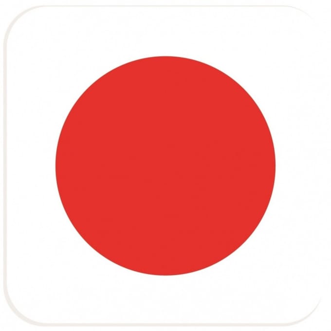 Bierviltjes Japanse vlag vierkant 15 st