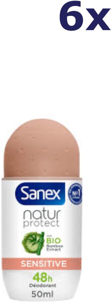 6x Sanex Deo Roll-on - 50ml - natur protect sensitive