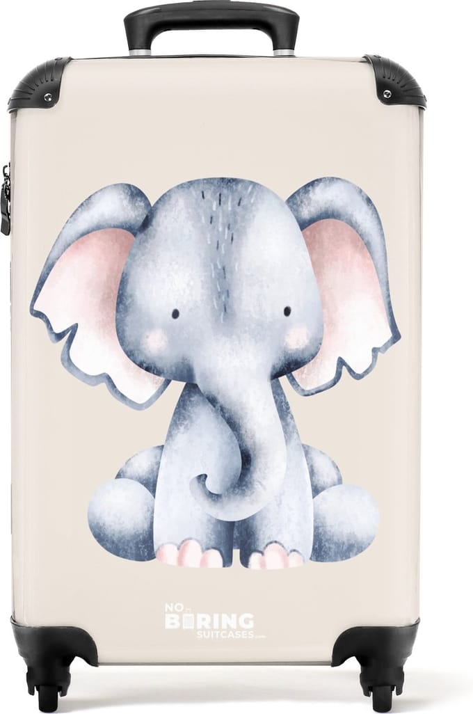 NoBoringSuitcases.com® - Baby koffer olifant - Trolley groot - 60 liter