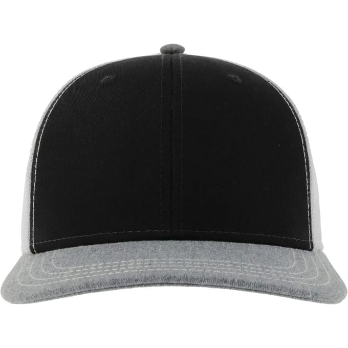 Atlantis Headwear Sonic-S Cap AT683 - Black/Grey Melange/White - One size