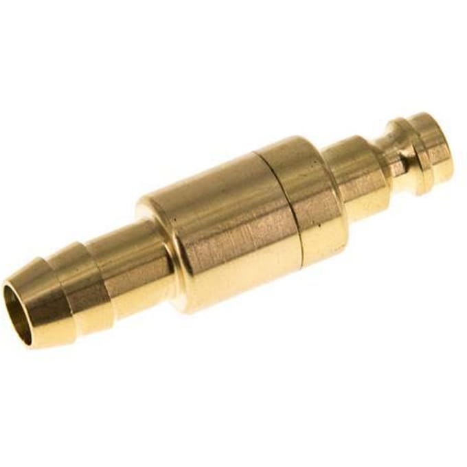 Messing DN 5 Luchtkoppeling Insteeknippel 9 mm Slangpilaar Double Shut-Off
