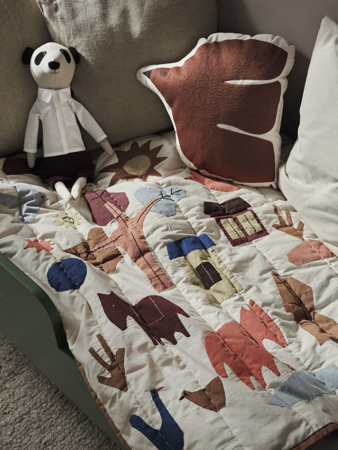 Ferm Living - Village doorgestikte matras - meerkleurig