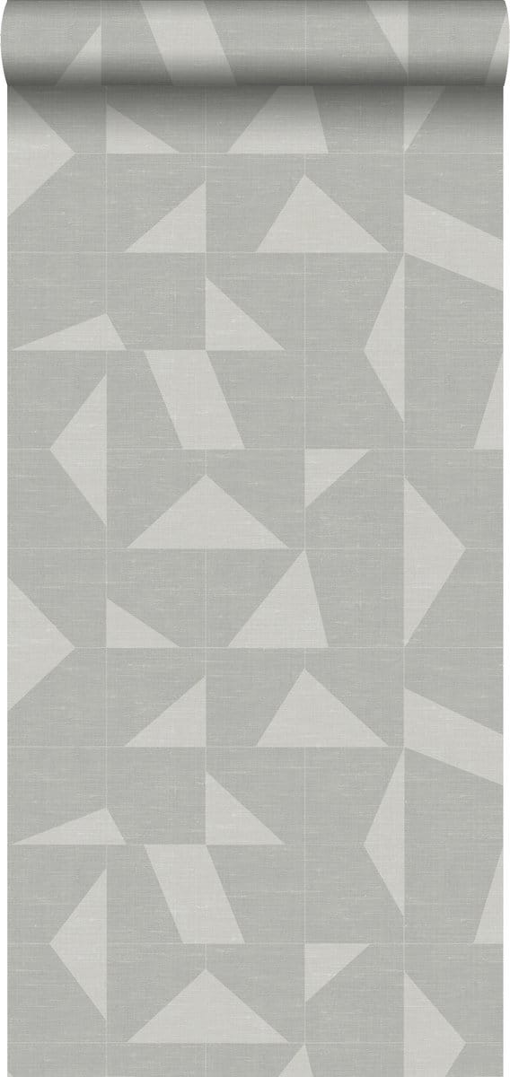 Origin Wallcoverings behang grafisch motief met geweven structuur lichtgrijs - 347754 - 0,53 x 10,05 m