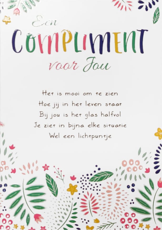 Kaart - Artige - Intense - Een compliment voor jou - TE009-D