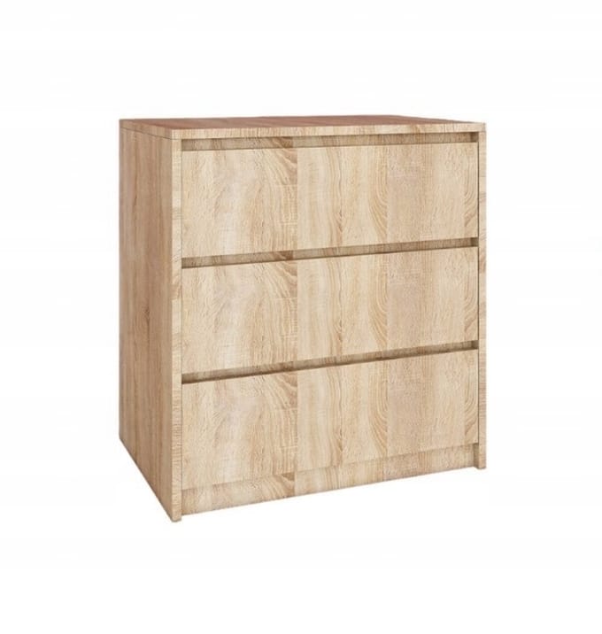 Fernika Serie - Dressoir - 3 Laden - Dąb Sonoma - Zonder Handgrepen