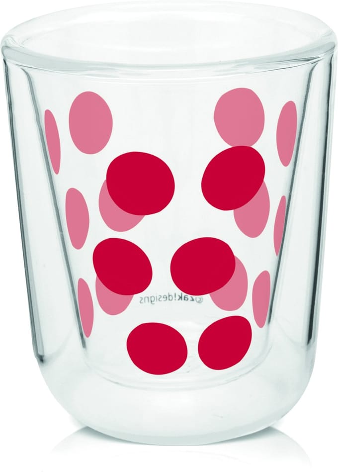 Zak!Designs Dotdot Espressobeker - Dubbelwandig - 7,5 cl - Rood