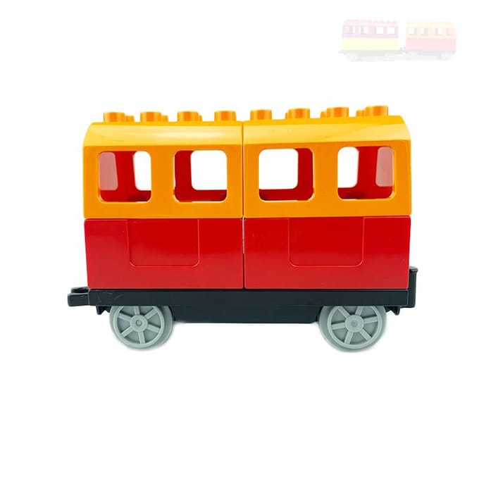 Grote Constructieblokken Werkt ideaal als Kindercadeau met Treinset DIY Spoorbaan Monteren Interactief Leren- orange