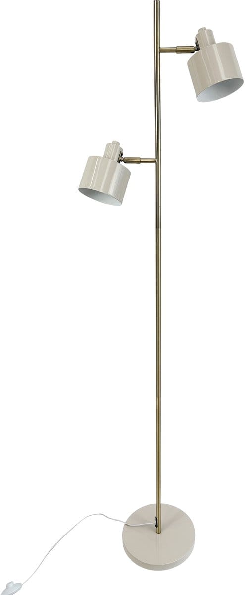 Dyberg Larsen Vloerlamp beige/messing metaal H160 cm D42,5 cm Ocean