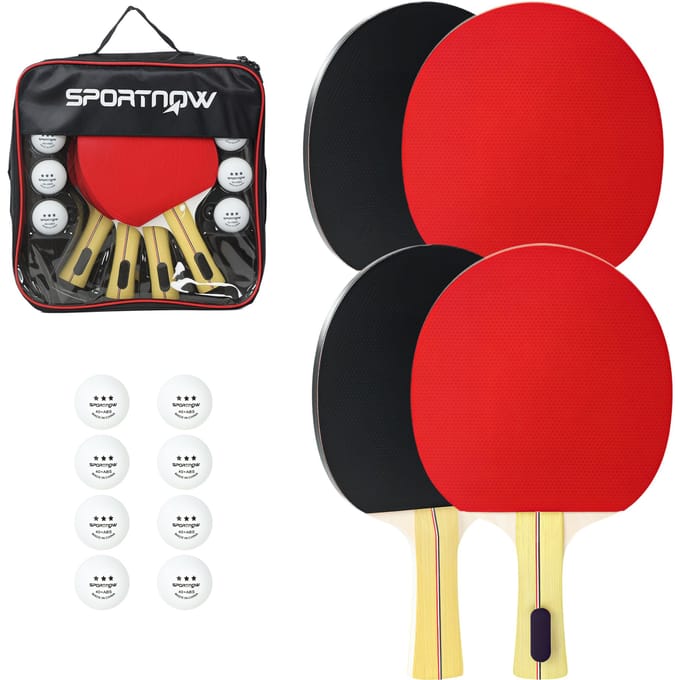 SPORTNOW Pingpongbatjes - Multiplex - 25,8 x 15,2 x 0,7 cm - Rood