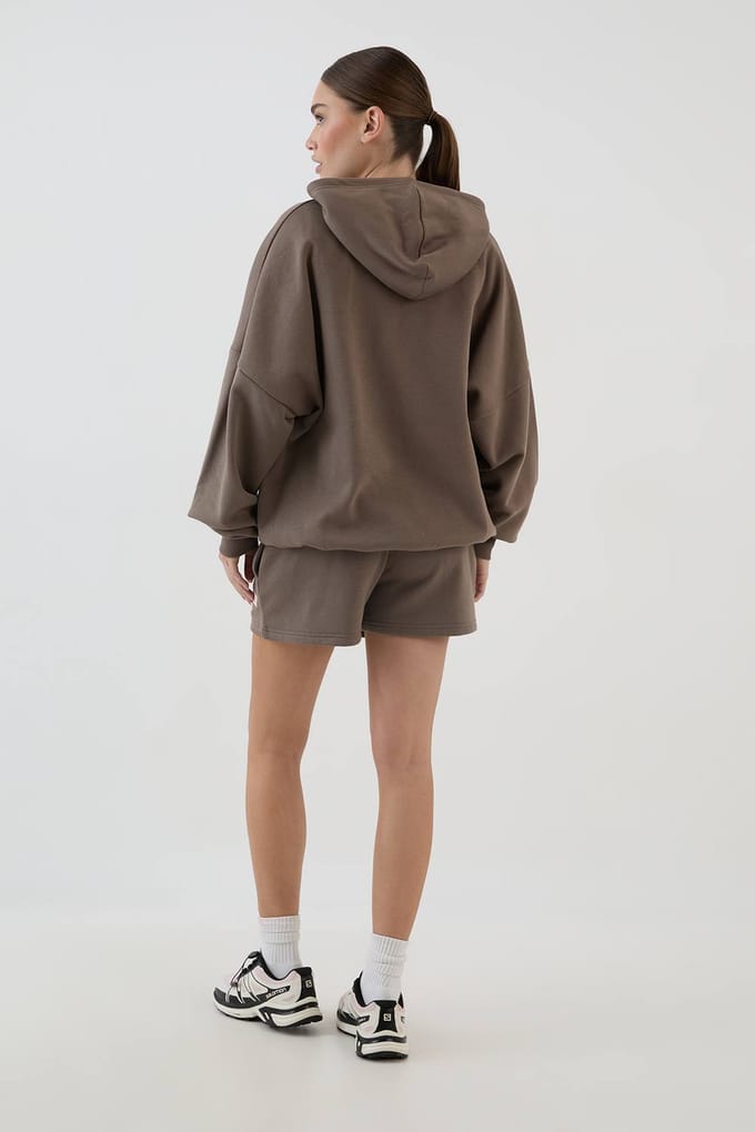 Dames Dsgn Studio Applique Oversized Hoodie | Taupe | Maat: Large