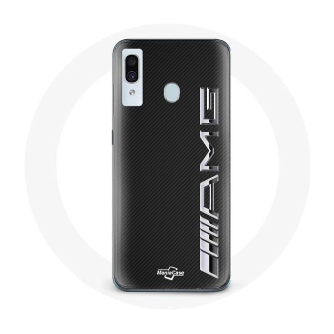 Coque - MANIACASE - Samsung Galaxy A30 - Logo AMG - Carbone - Protection optimale noir
