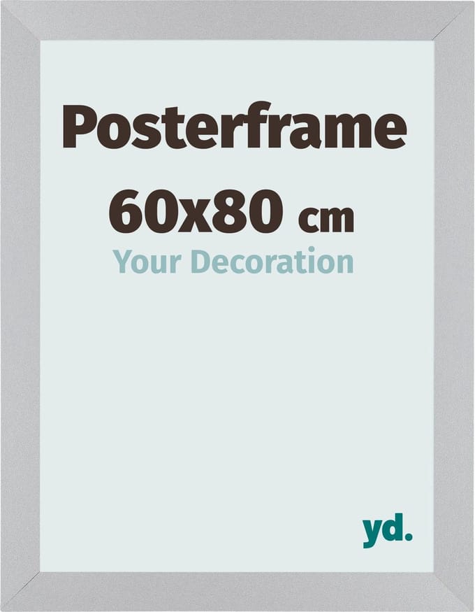 Your Decoration - Posterlijst 60x80 cm - MDF - Zilver Mat - Parma