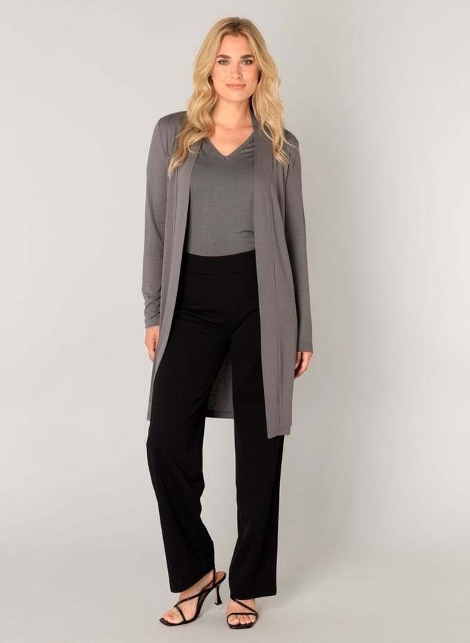 BASE LEVEL Yayla Long Vest - Dark Grey - maat 46