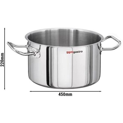 GGM Gastro Fleischtopf - Edelstahl - 35 Liter - Ø 450mm - Höhe:220mm - Induktionsgeeignet