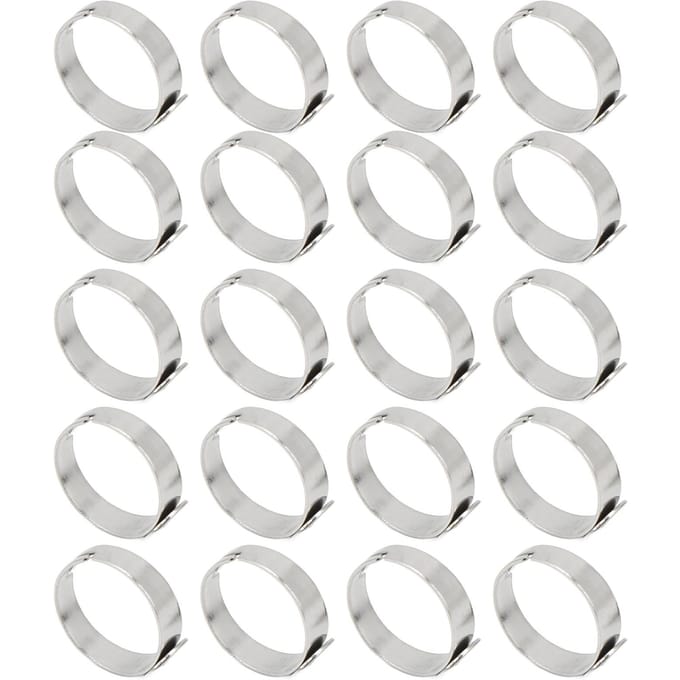 20 PCS Bague Vierge 8mm Réglable Acier Inoxydable DIY Base de Bague Plate pour Bagues DIY Bijoux DIY white