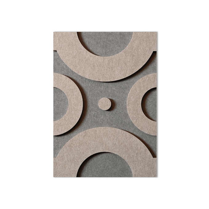 Dot vilt wanddecoratie - Grey & taupe / Kleur binnen / 43 x 30 cm