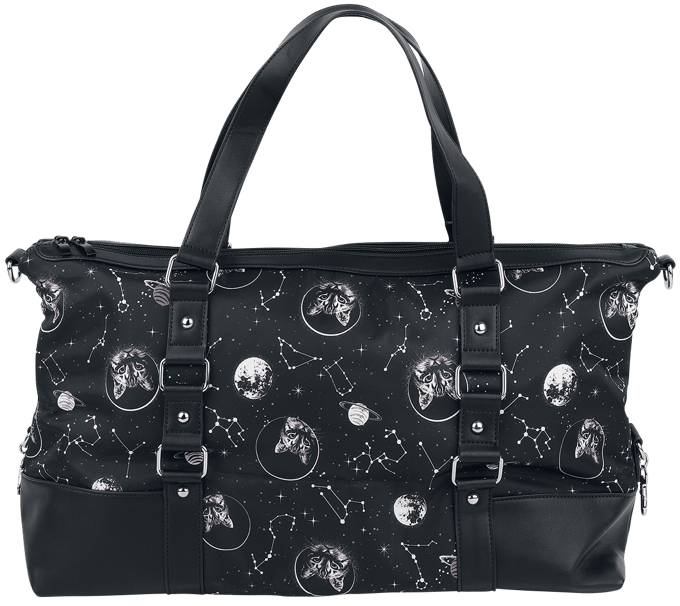 Banned - Gothic Handtas - Space Cat - voor Vrouwen - zwart-wit