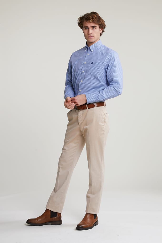 River Woods Regular Fit Checked Shirt Blue/white Größe: S | Casual hemden Outlet | Herren | Blau