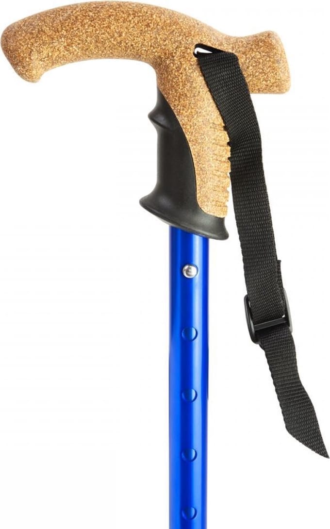 Flexyfoot wandelstok met kurken handvat - blauw