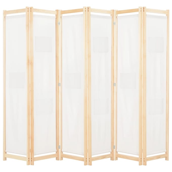 vidaXL - Kamerscherm - met - 6 - panelen - 240x170x4 - cm - stof - crème