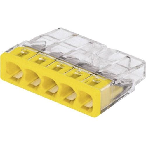 WAGO 2273-205-100 2273 Lasklem Flexibel: 0.5-2.5 mm² Massief: 0.5-2.5 mm² Aantal polen: 5 100 stuk(s) Transparant, Geel Piece