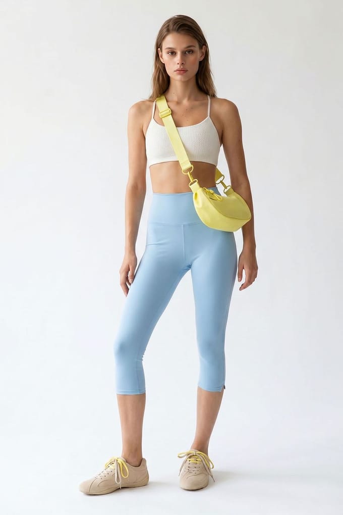 Hoge Taille Capri Leggings Met Splits