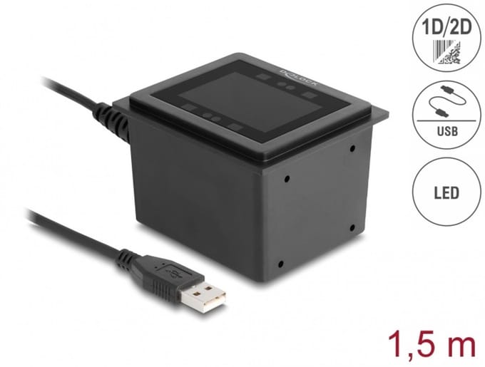 USB Barcode Scanner 1D en 2D Wired voor stationaire installatie - Duitse versie
