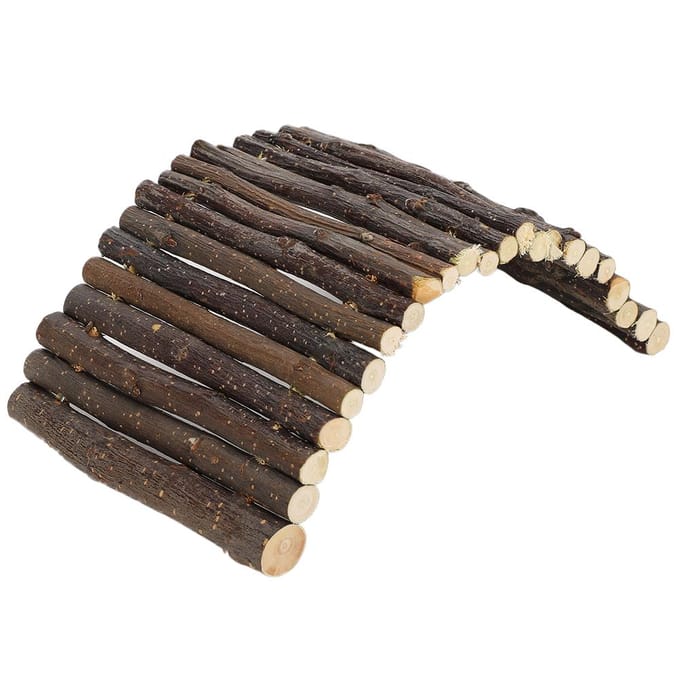 Pont en arc en bois pour hamster, échelle, lapin, petits animaux, cage pour animaux de compagnie, accessoires M Small black