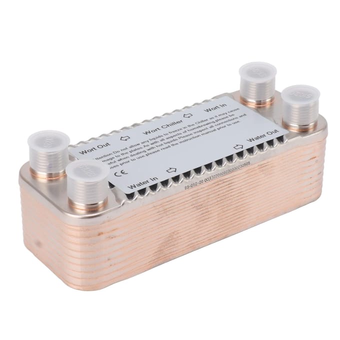 20 Plaques Refroidisseur de Moût Homebrew Contre-courant NPT1/2 Facile à Utiliser Chaleur Acier Inoxydable gray