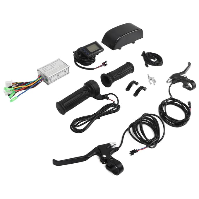 Elektrische Fiets Conversie Kit 15A Controller Waterdicht M3 Display Gashendel Stuur PAS Remhendel Kit black