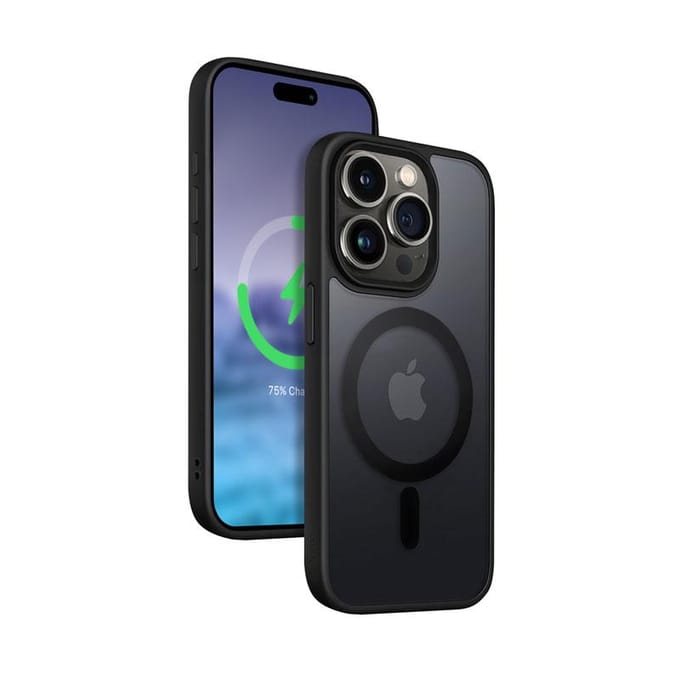CRONG Hybrid Frost MAG Cover - iPhone 15 Pro MagSafe Case (Black)